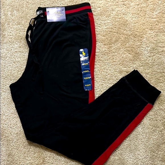 Polo by Ralph Lauren Black and Red Joggers - Picture 2 of 4